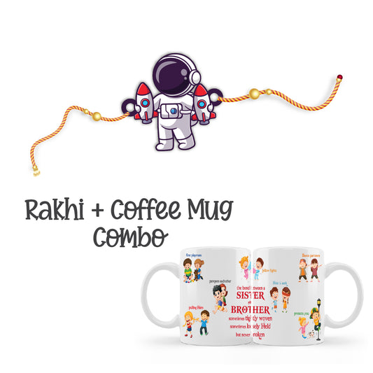 Astronaut Wooden Rakhi With Mug