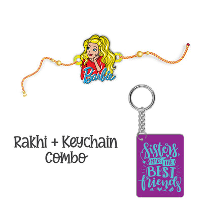 Barbie Wooden Rakhi With Keychain – Character Theme Rakhi | Bhai Please