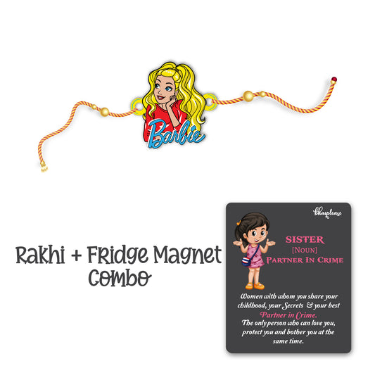 Barbie Wooden Rakhi With Magnet – Character Theme Rakhi | Bhai Please