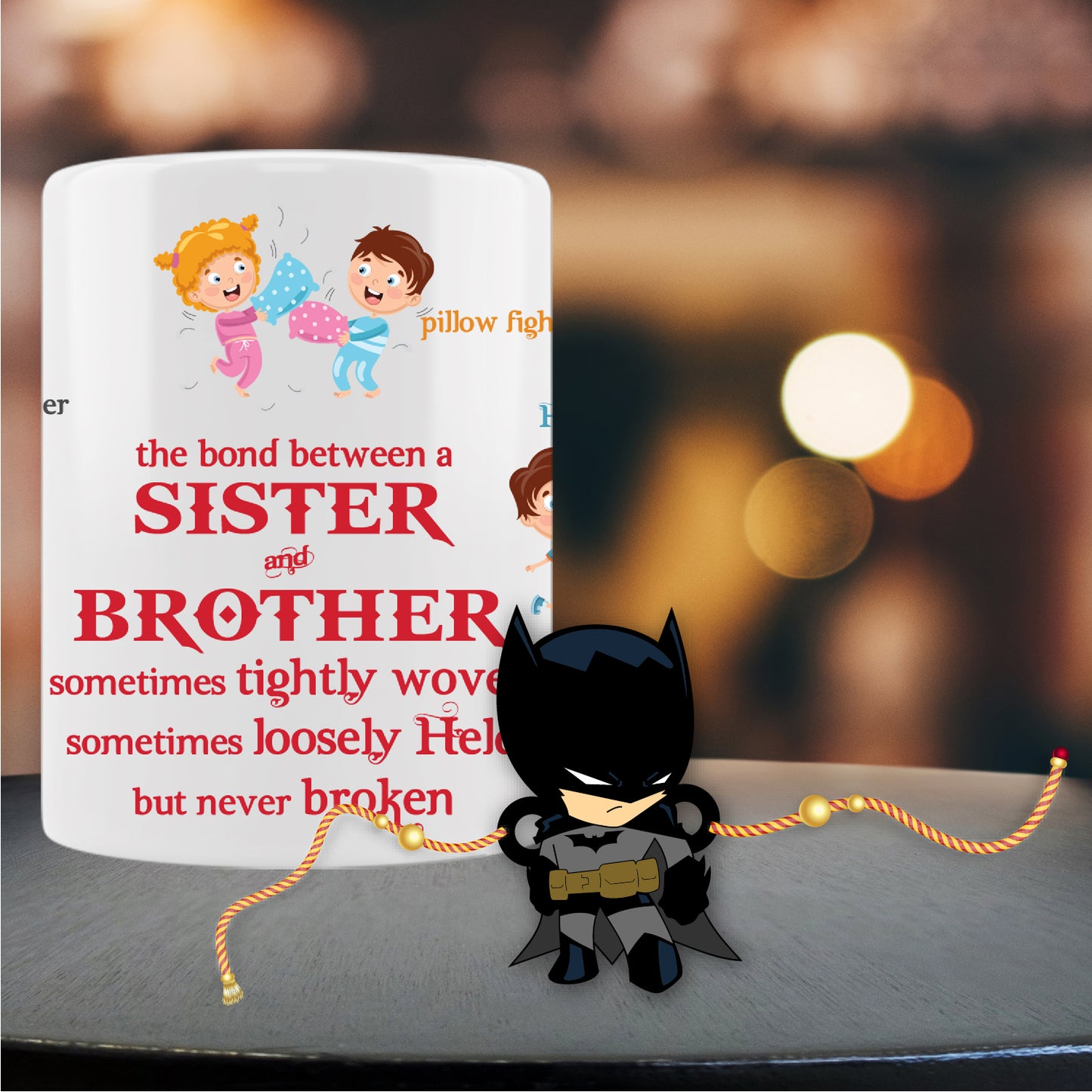 Batman Rakhi For Brother With Mug
