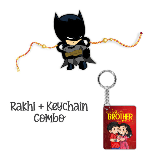 Batman Rakhi  For Brother With  Keychain