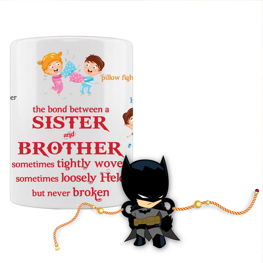 Batman Rakhi For Brother With Mug