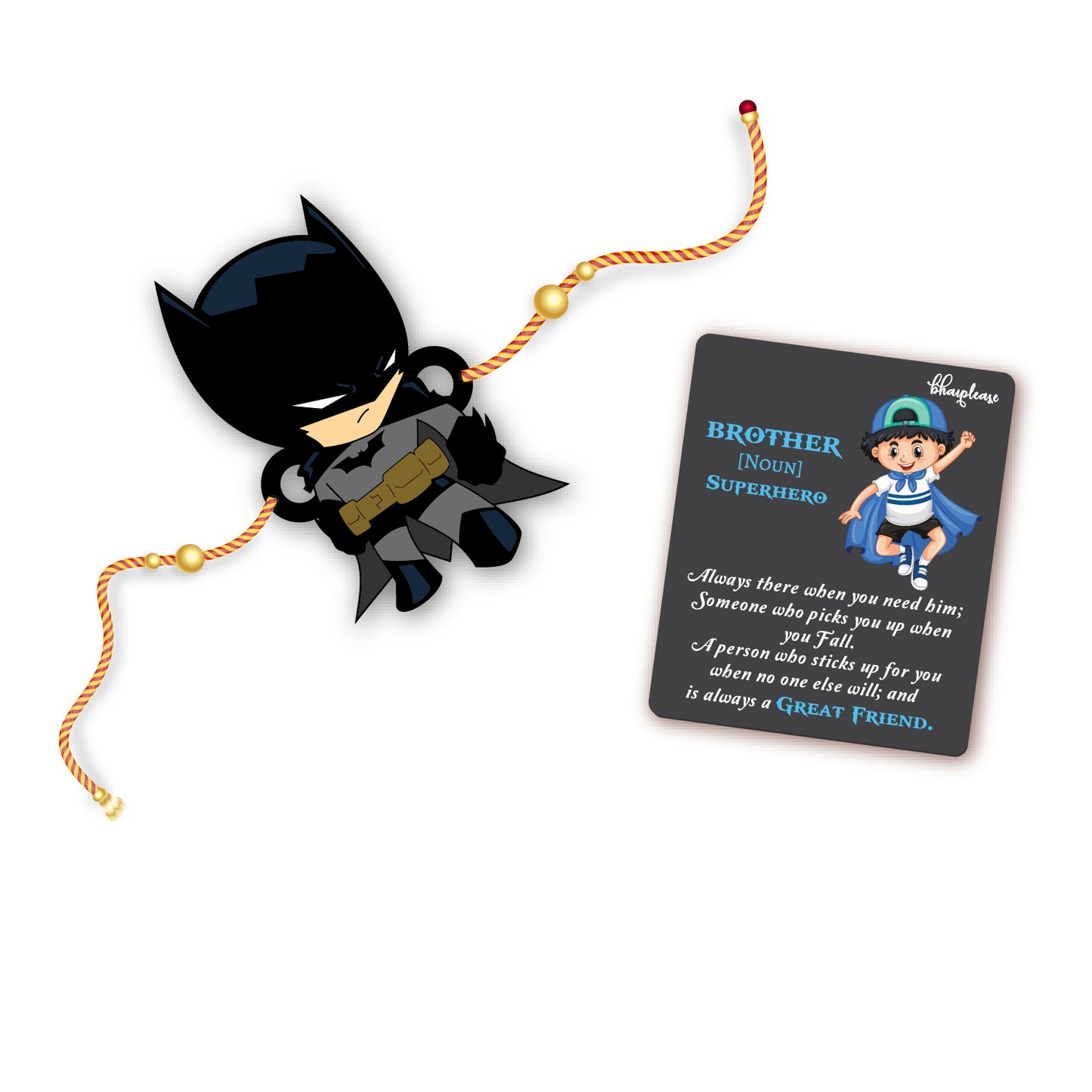 Batman Rakhi with Brother Is Superhero Fridge Magnet