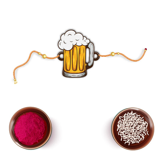 Beer Mug Wooden Rakhi