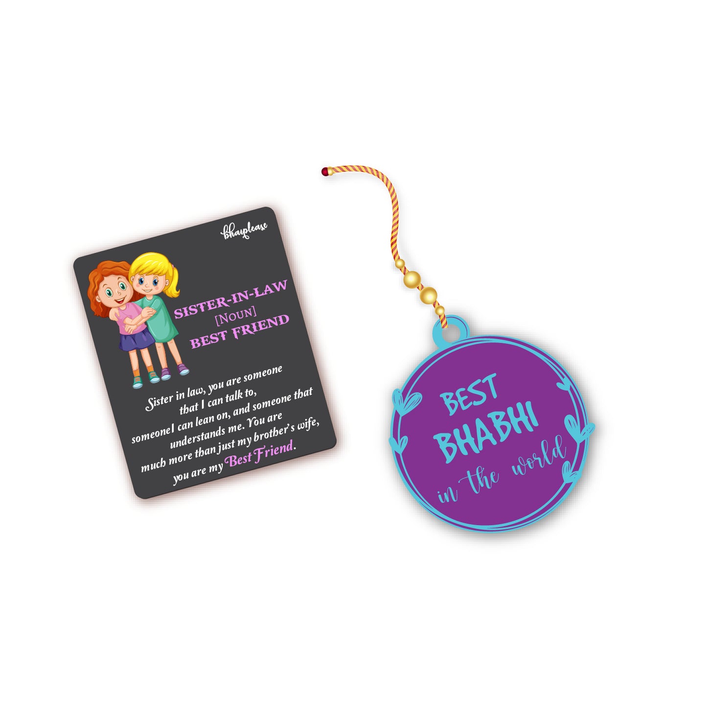 Best Bhabhi Wooden Lumba Rakhi With Brother Is Superhero Fridge Magnet
