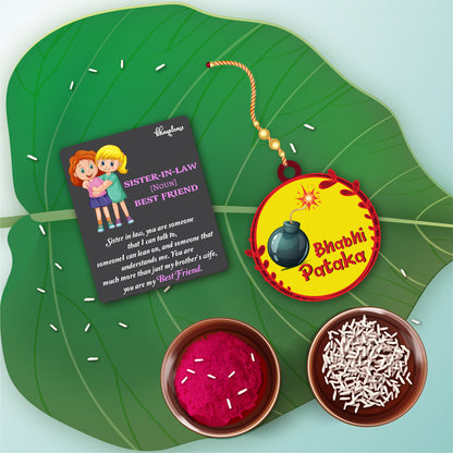 Bhabhi Patakha  Wooden Rakhi With Issister In Law  Superhero Fridge Magnet