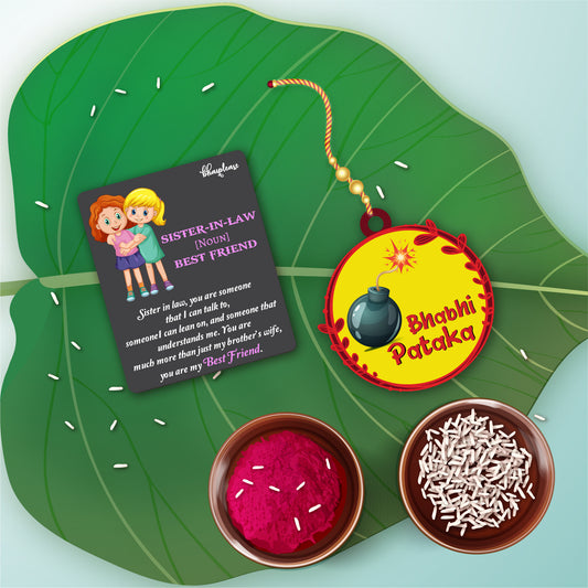 Bhabhi Patakha  Wooden Rakhi With Issister In Law  Superhero Fridge Magnet