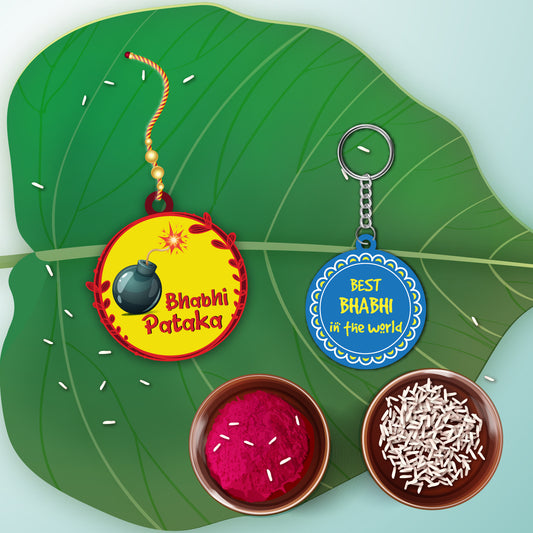 Bhabhi Patakha Lumba Rakhi For Sister In Law With  Keychain