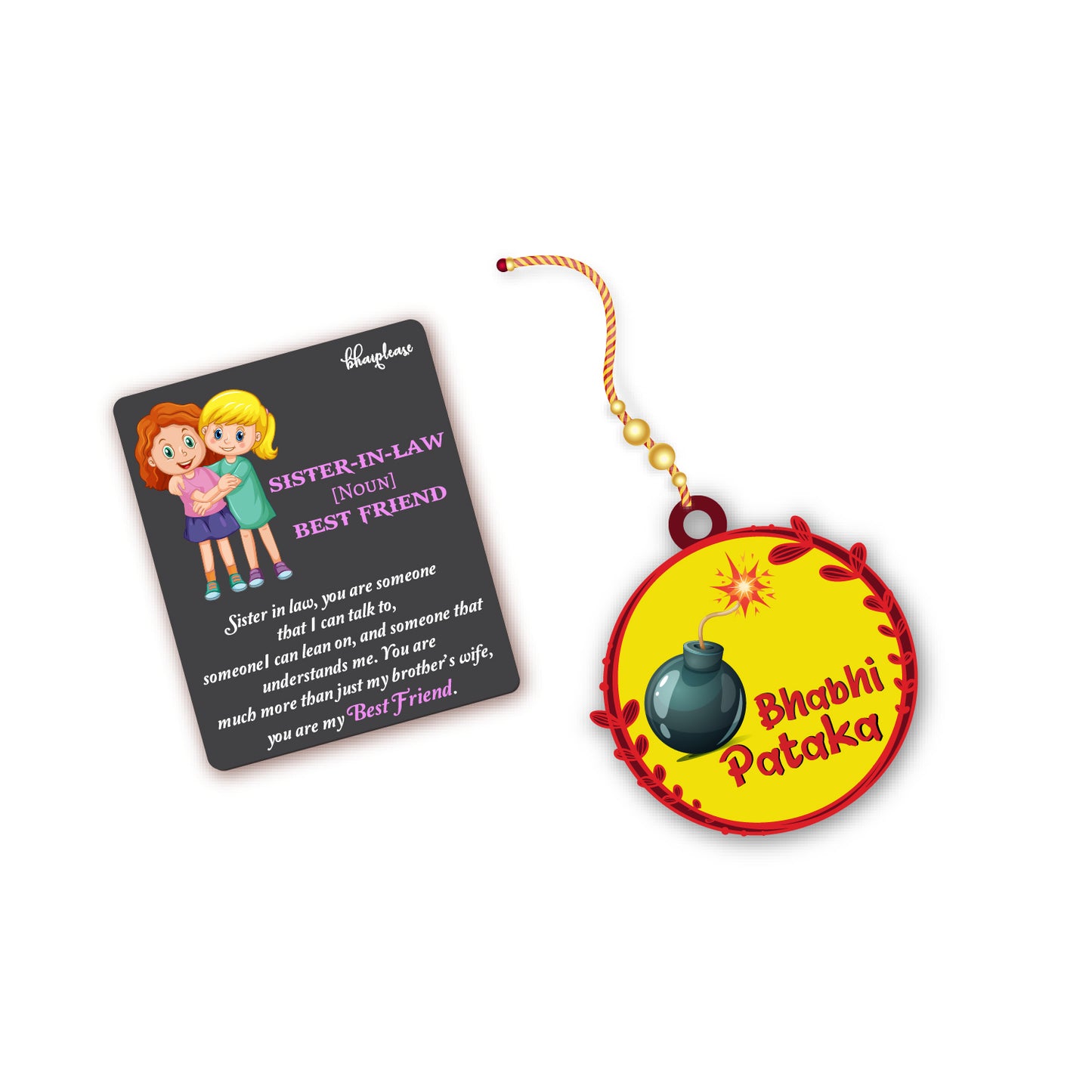 Bhabhi Patakha  Wooden Rakhi With Issister In Law  Superhero Fridge Magnet