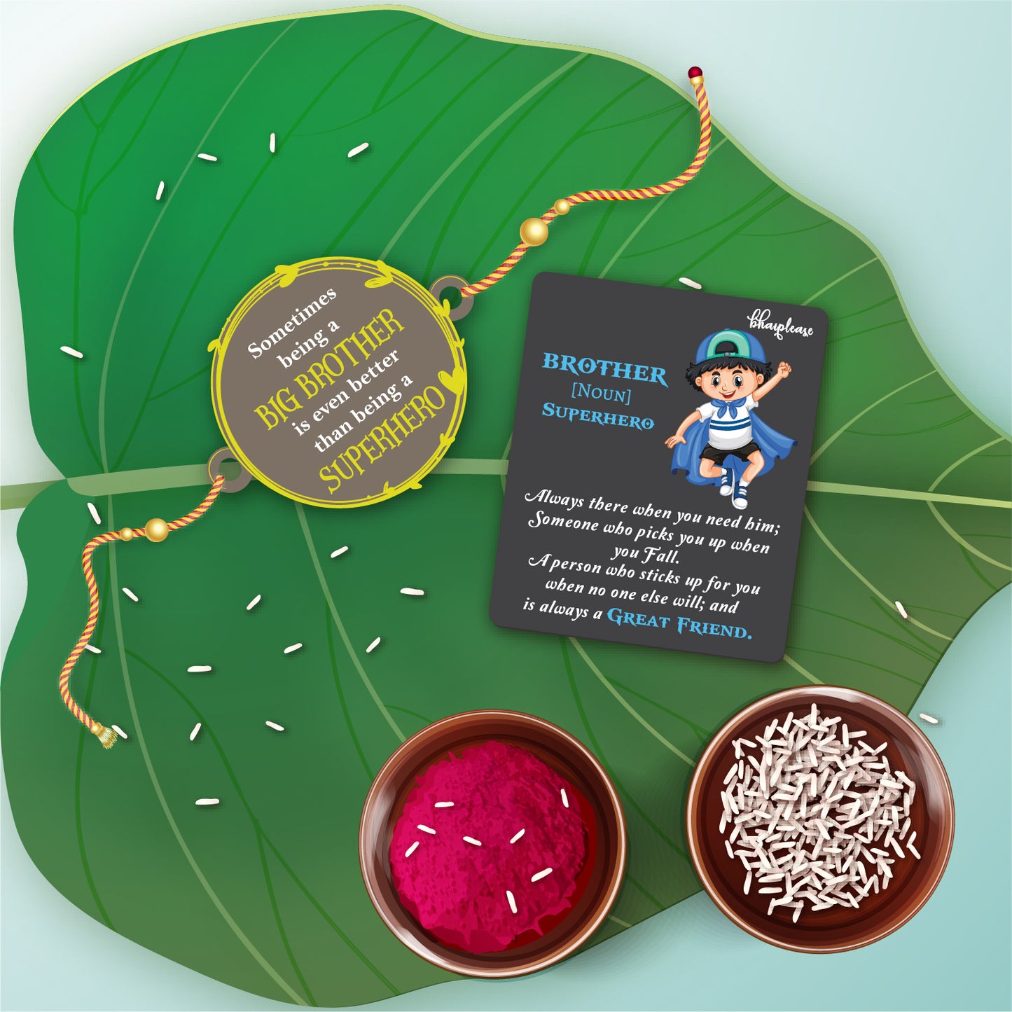 Big Brother Rakhi With Brother Is Superhero Fridge Magnet