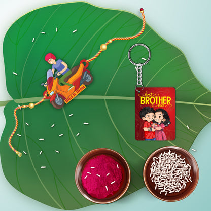 Biker Bhai  Rakhi For Brother With Keychain – Travel Theme Rakhi | Bhai Please