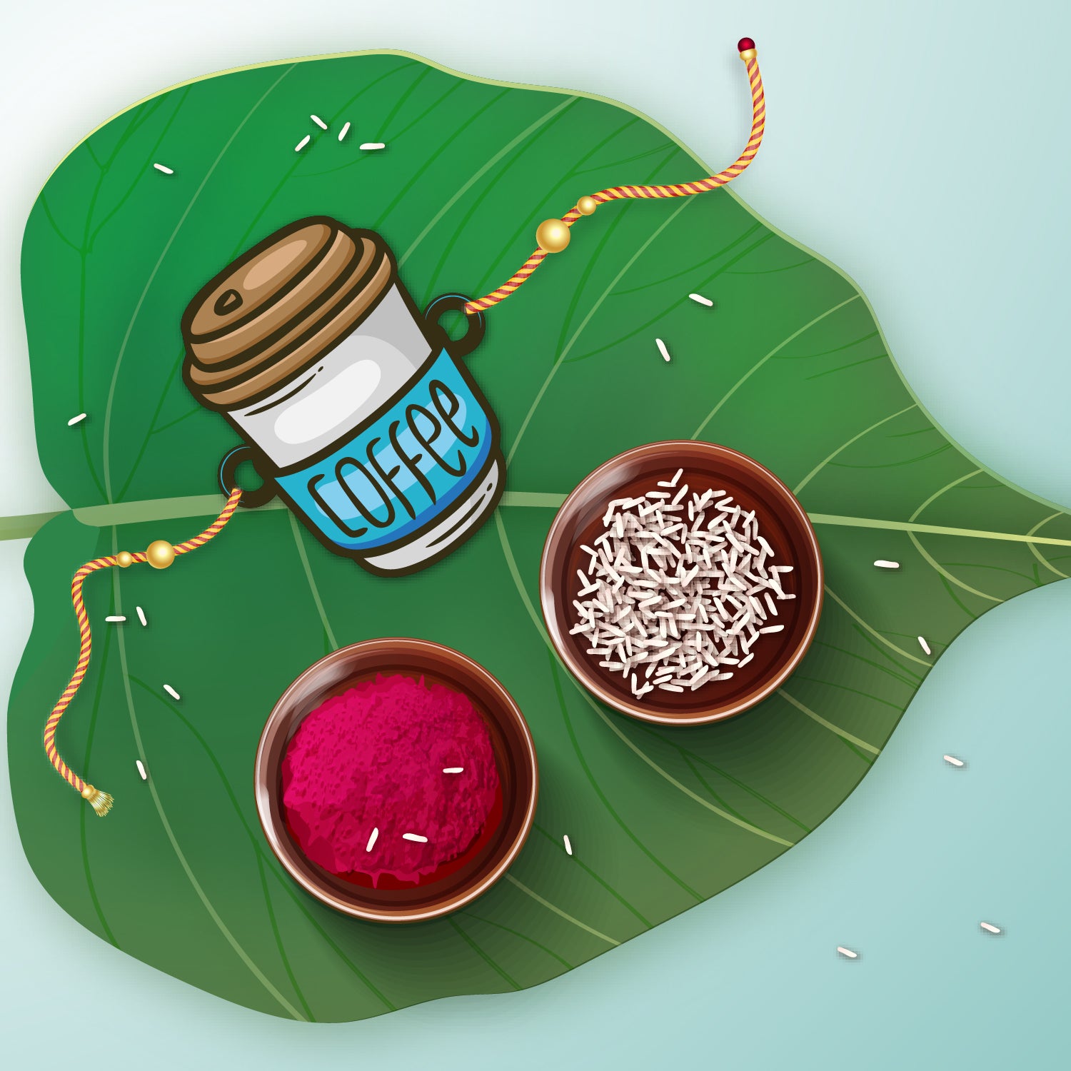 Coffee Lover Wooden Rakhi