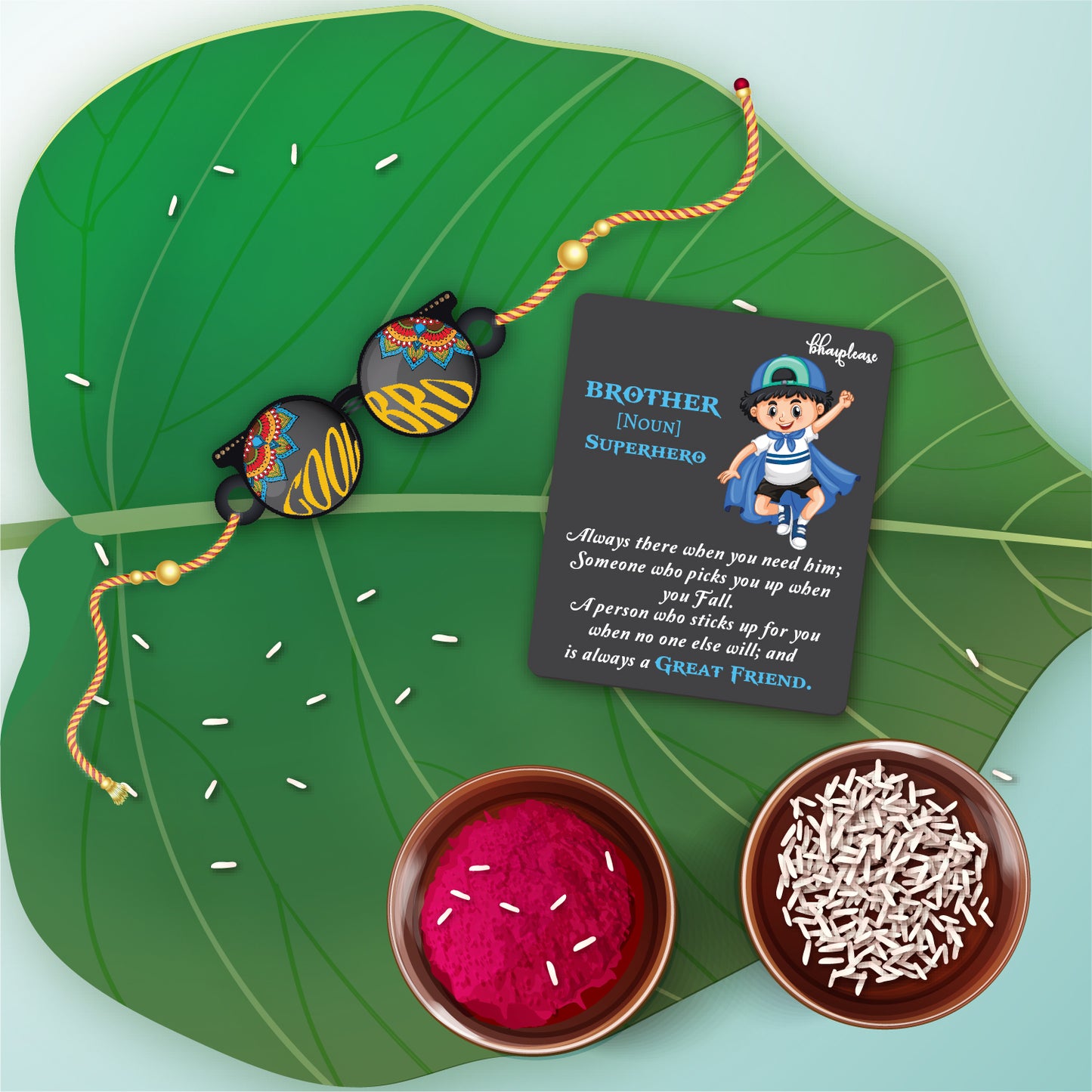 Cool Bro Rakhi with Brother Is Superhero Fridge Magnet
