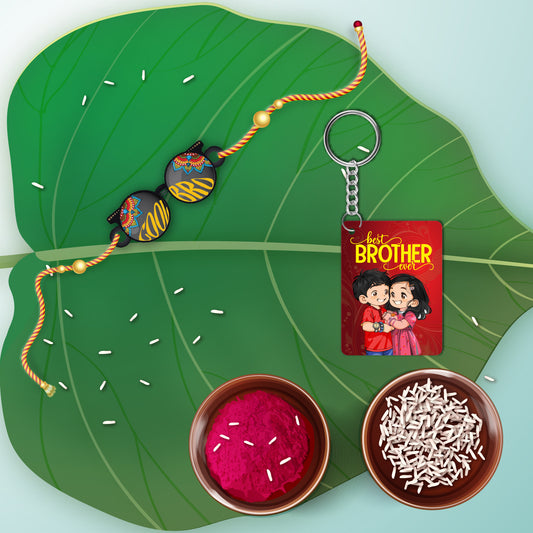 Cool Brother Rakhi  For Brother With  Keychain