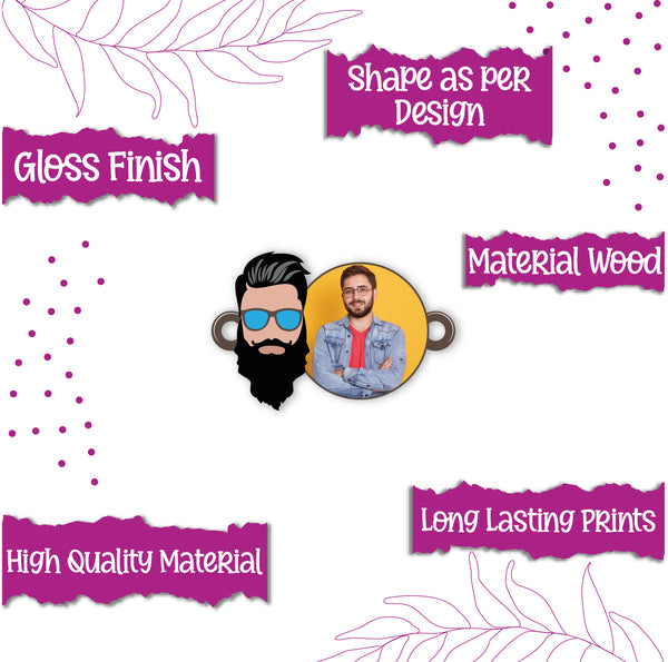 Dashing Bhai Personalised Wooden Rakhi