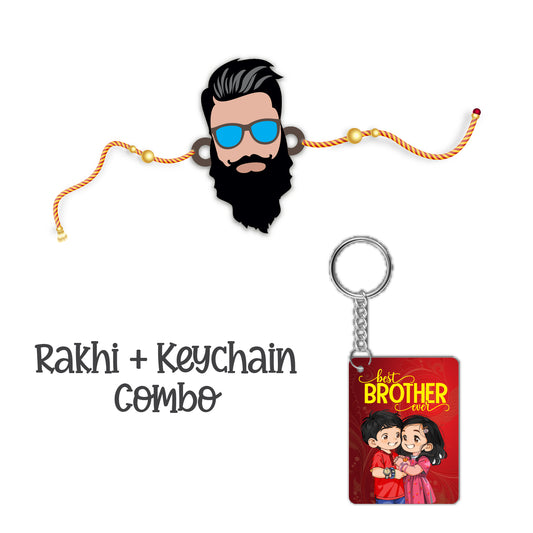 Dashing Bhai  Rakhi  For Brother With  Keychain