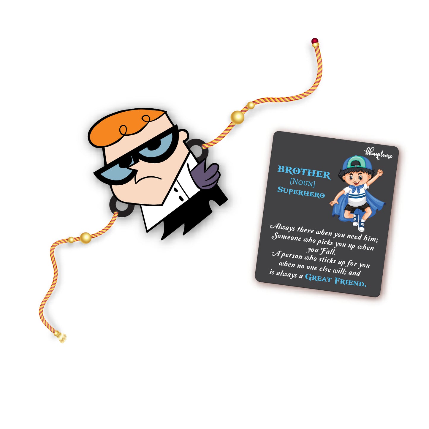 Dexter Wooden Rakhi With Brother Is Superhero Fridge Magnet