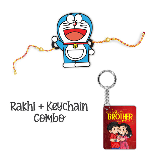 Doremon Rakhi For Brother  With  Keychain