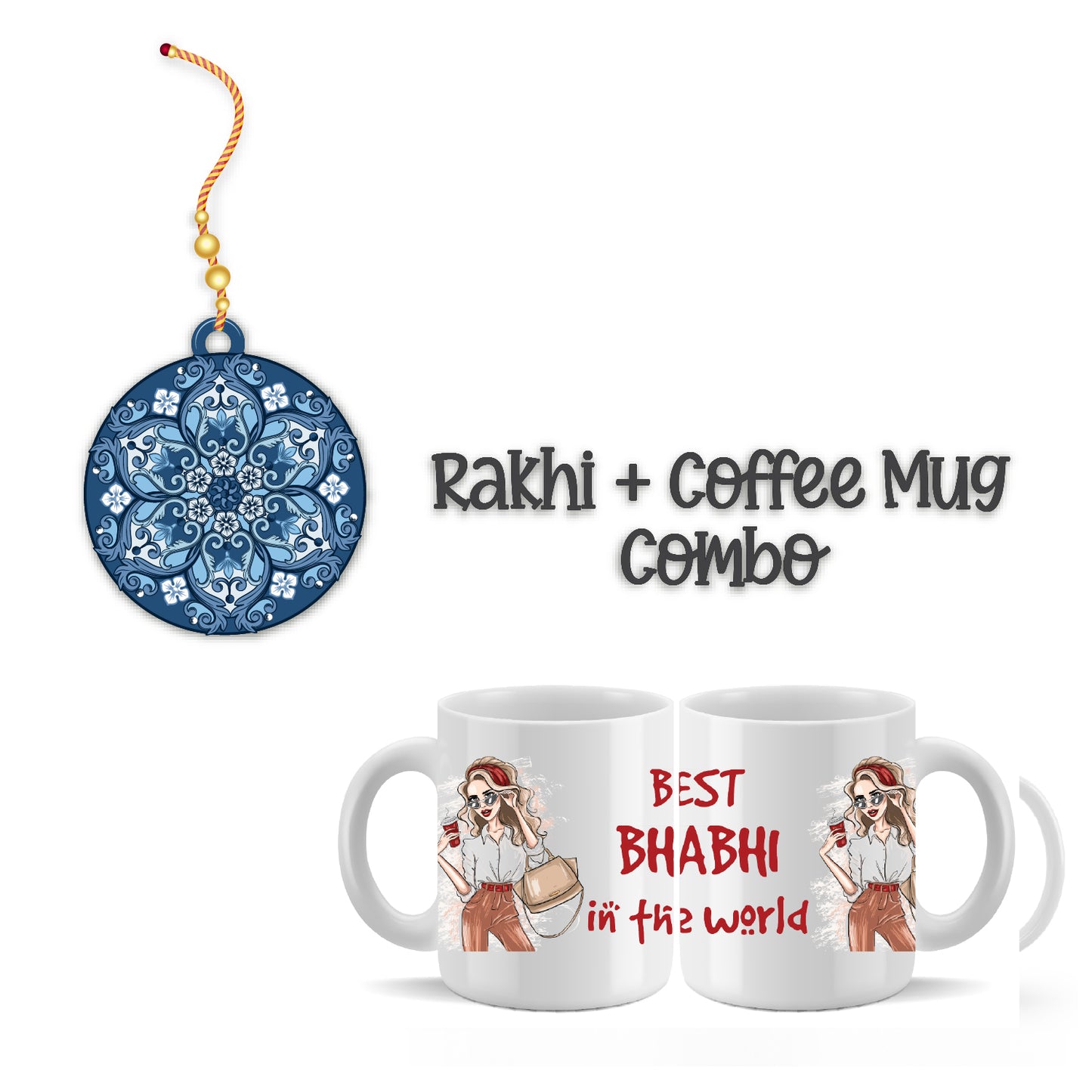 Mandala Lumba Rakhi For Brother With Mug – God/Spiritual Theme Rakhi | Bhai Please
