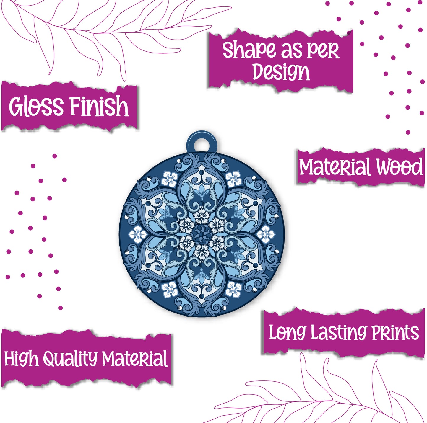 Ethnic Mandala Wooden Lumba Rakhi