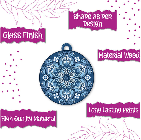 Ethnic Mandala Wooden Lumba Rakhi