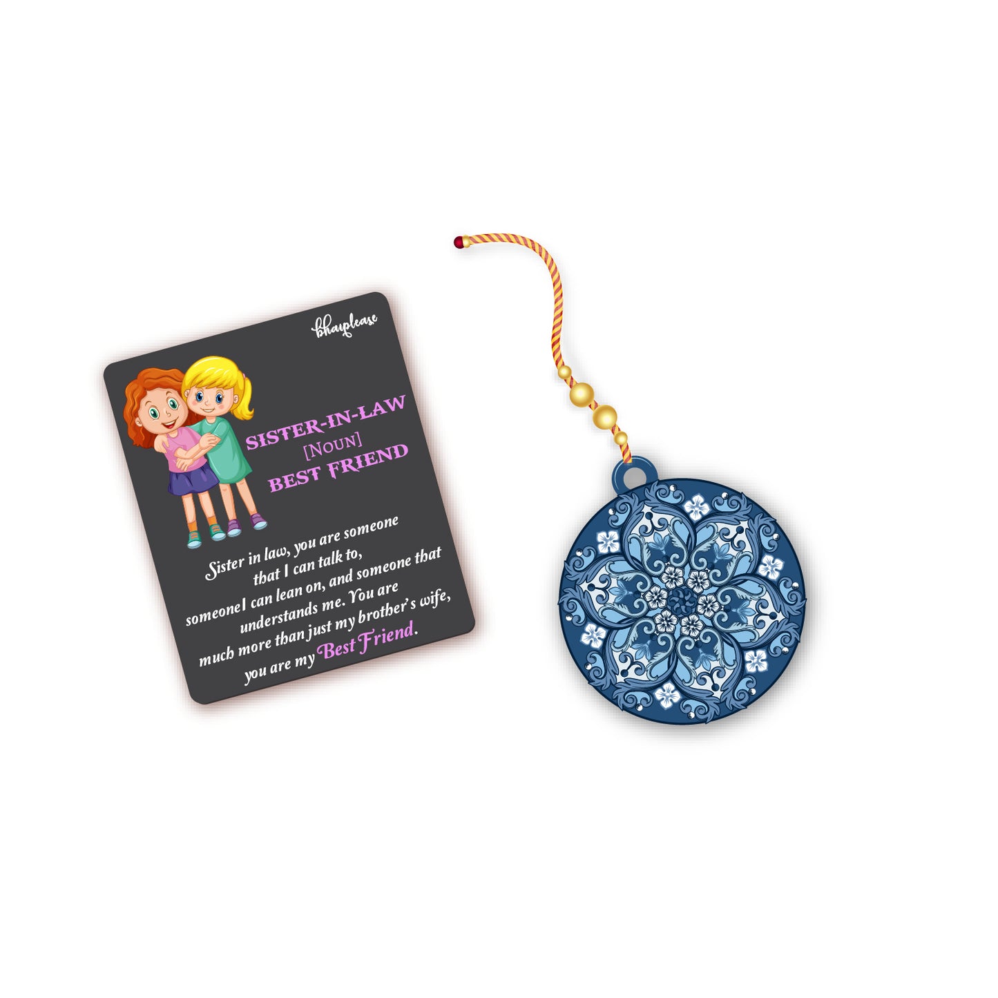 Mandala Lumba Rakhi With Brother Is Superhero Fridge Magnet