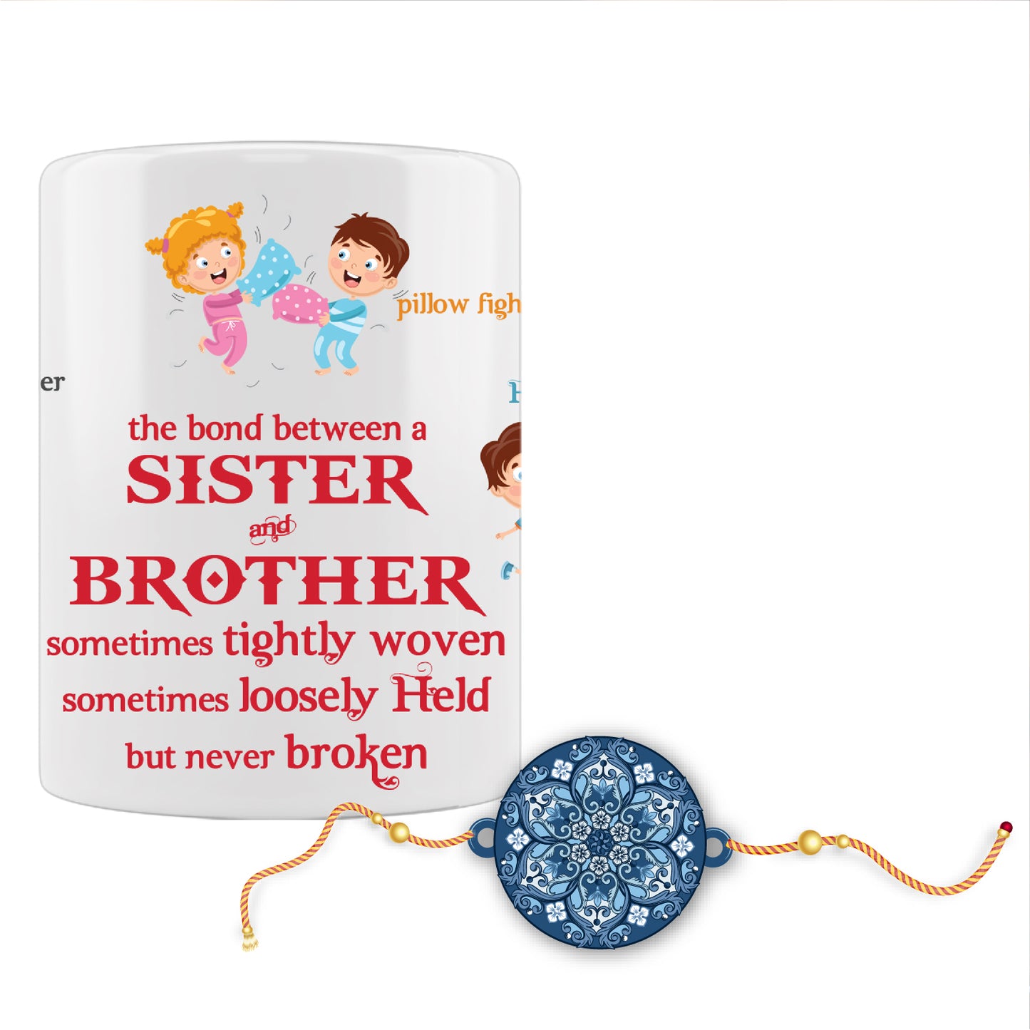 Mandala Rakhi For Brother With Mug