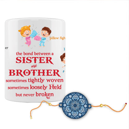 Mandala Rakhi For Brother With Mug