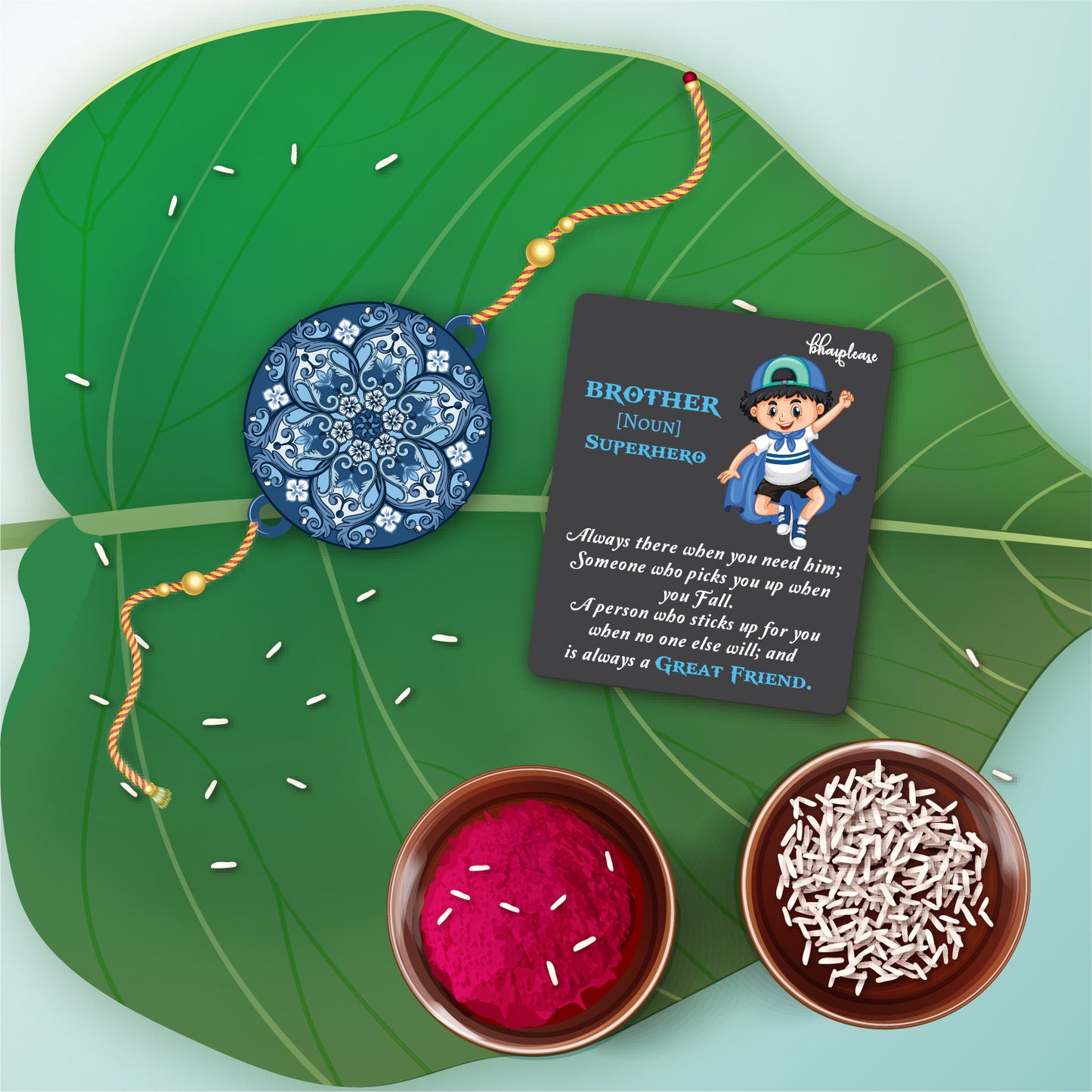 Madala Rakhi With Brother Is Superhero Fridge Magnet