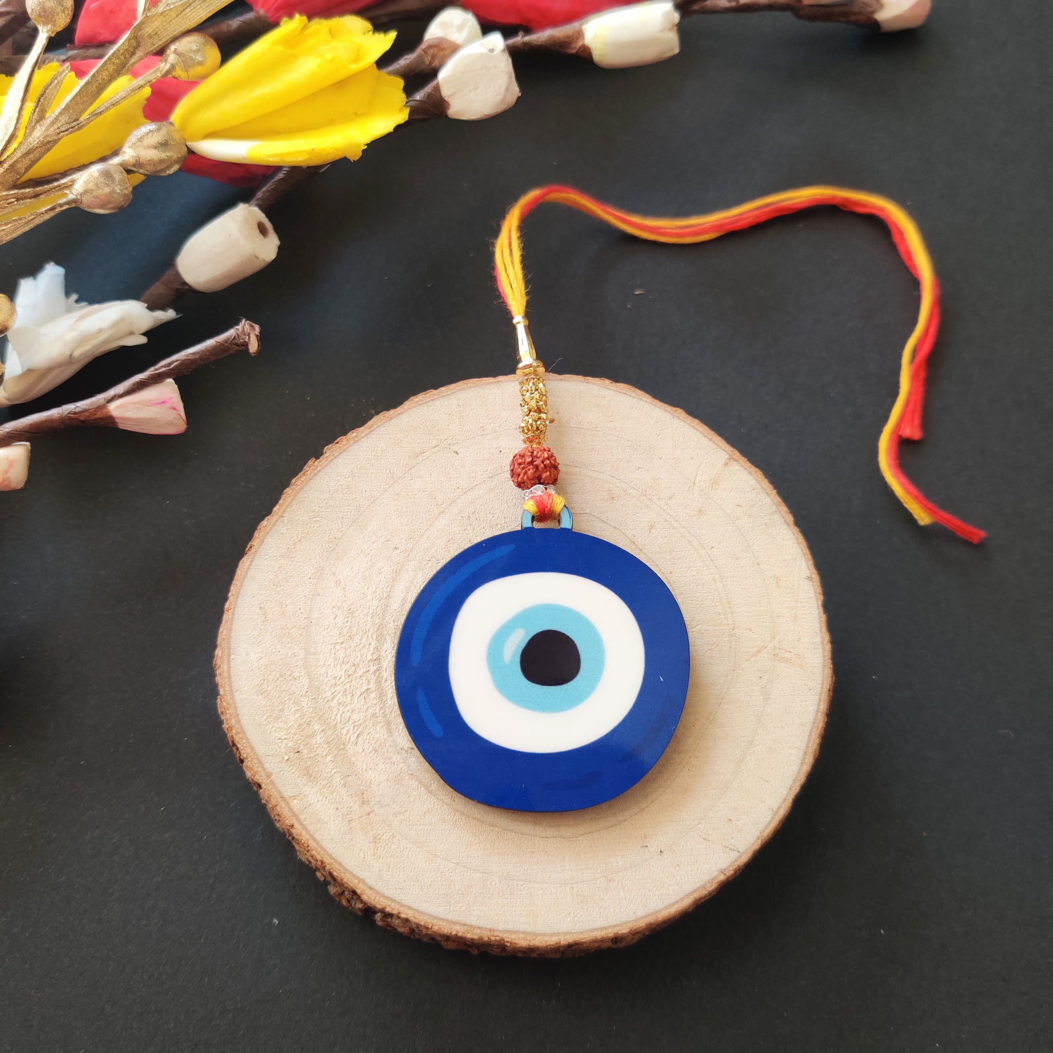 Evil Eye Wooden Lumba Rakhi