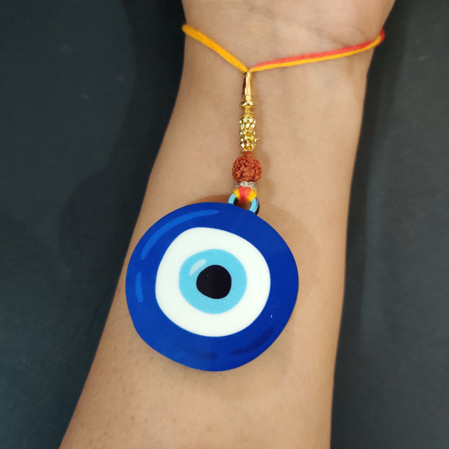 Evil Eye Wooden Lumba Rakhi