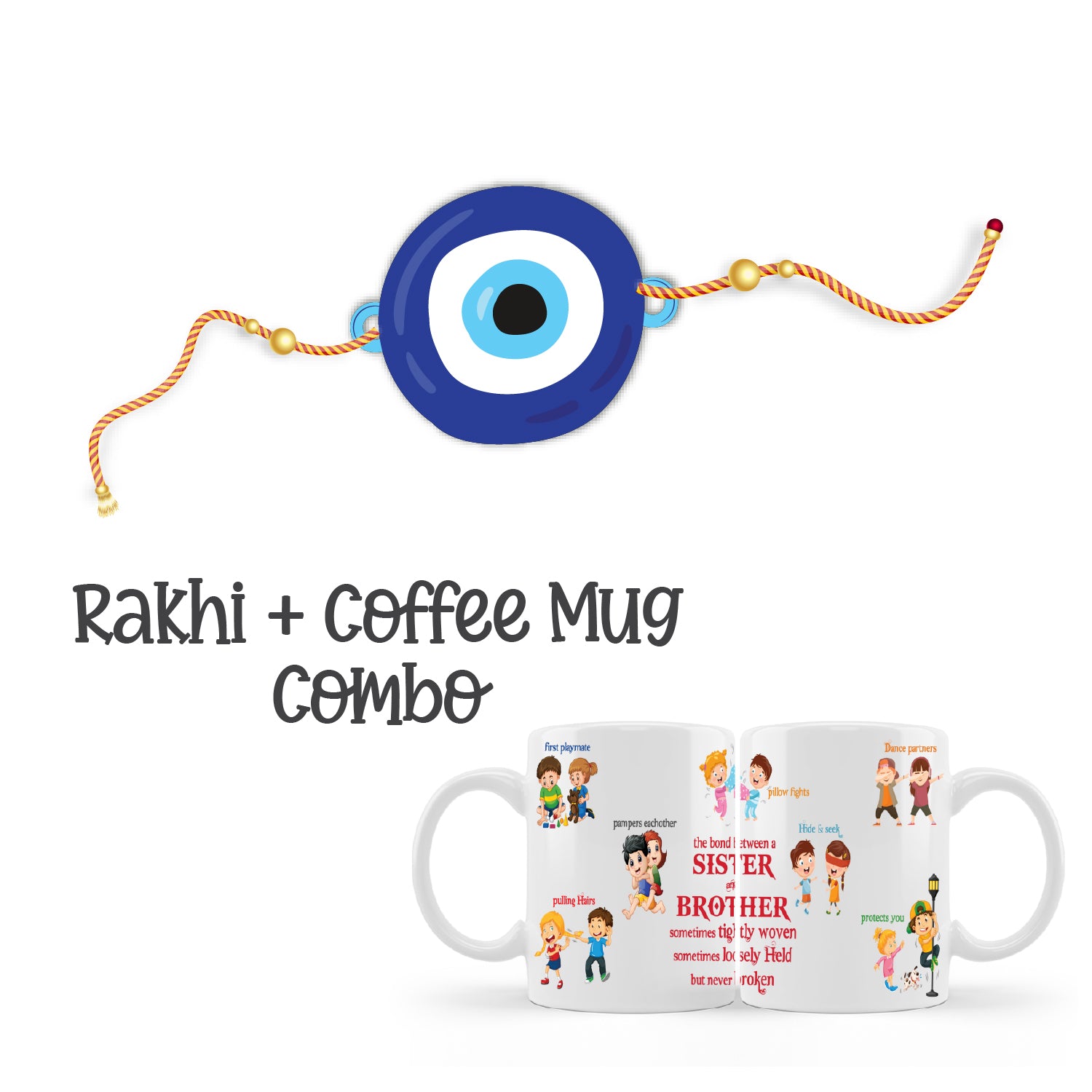 Evileye Rakhi For Brother With Mug – God/Spiritual Theme Rakhi | Bhai Please
