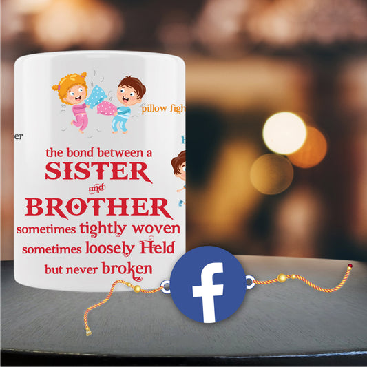 Facebook Rakhi For Brother With Mug