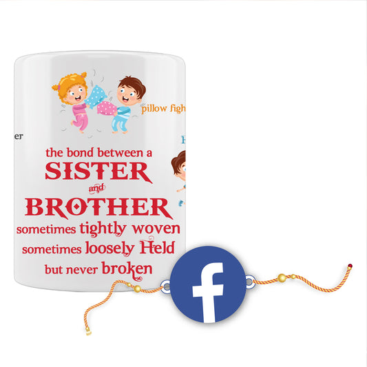 Facebook Rakhi For Brother With Mug