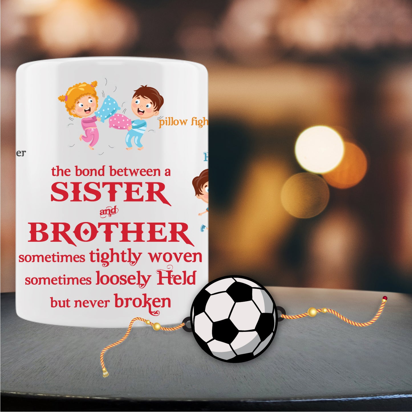 Football Rakhi For Brother With Mug