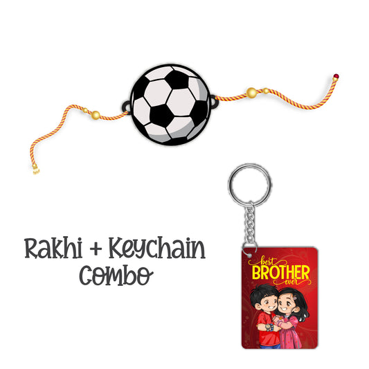 Football Rakhi  For Brother With  Keychain