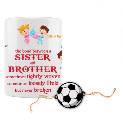 Football Rakhi For Brother With Mug