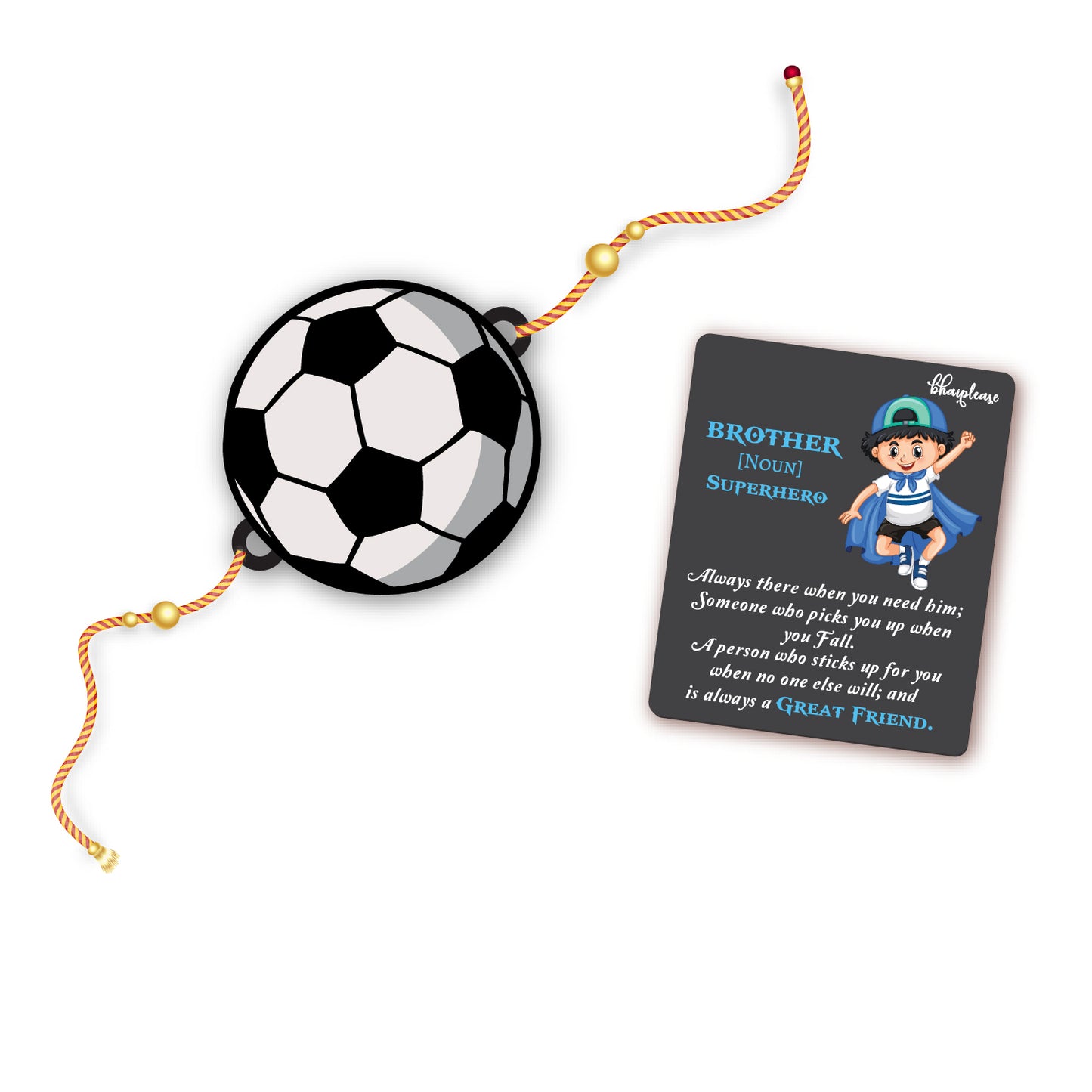 Football Rakhi with Brother Is Superhero Fridge Magnet