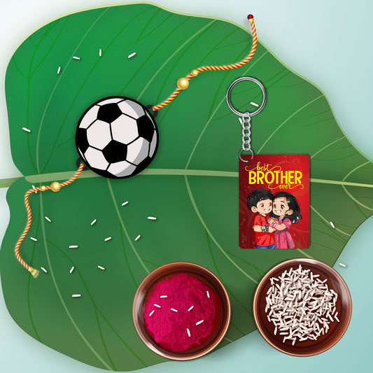 Football Rakhi  For Brother With  Keychain