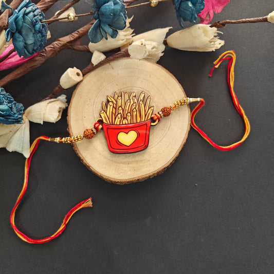 Fries Wooden Rakhi – food Rakhi for foodie brother