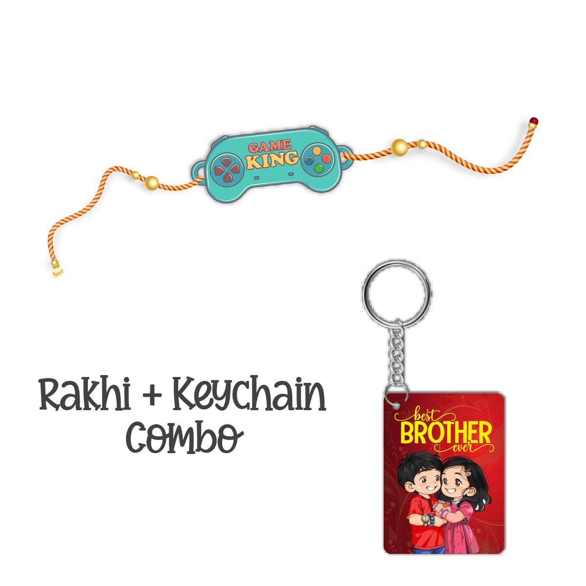 Gameking Rakhi For Brother With Keychain – Quirky Theme Rakhi | Bhai Please