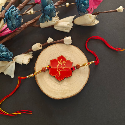 Ganesha Wooden Rakhi – spiritual Rakhi with Lord Ganesha design
