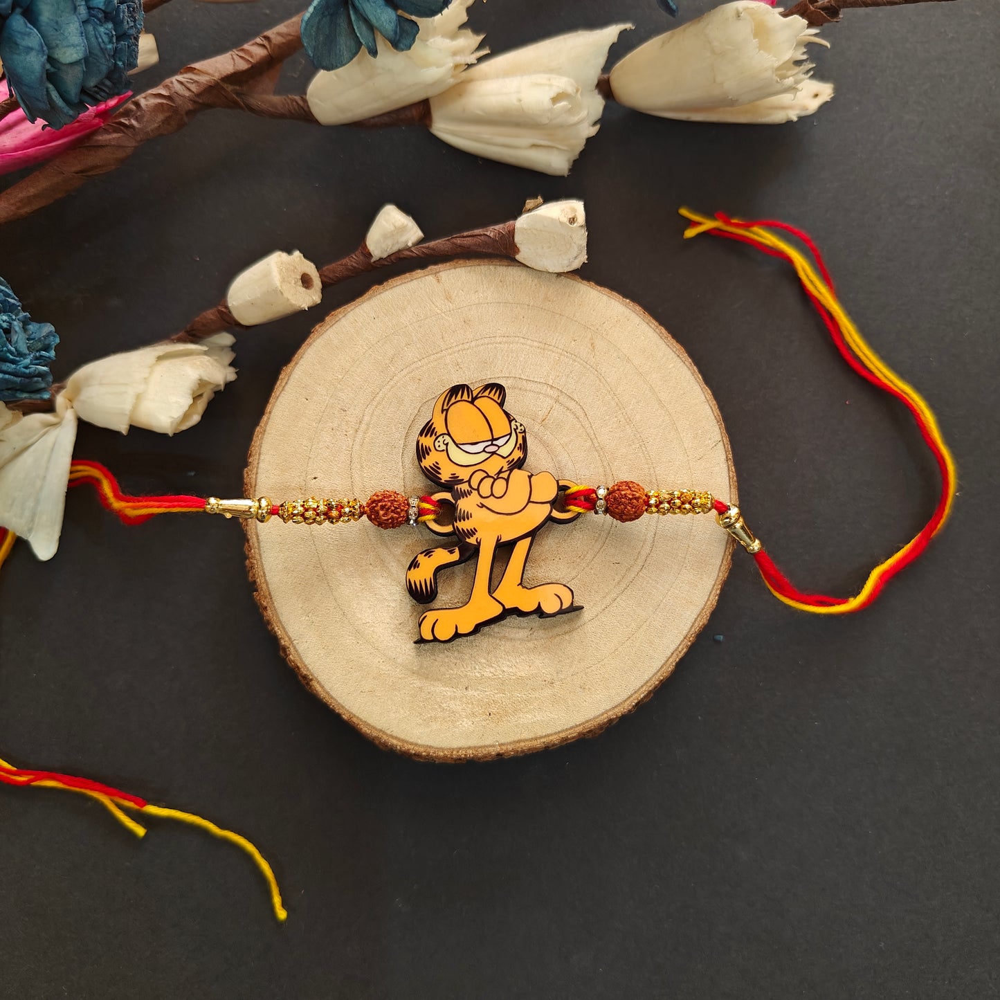 Garfield Wooden Rakhi – cartoon Rakhi for Raksha Bandhan