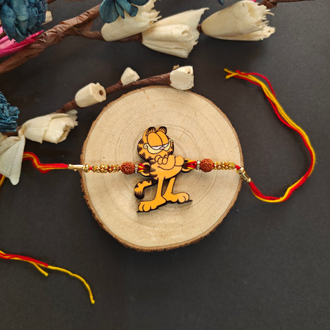 Garfield Wooden Rakhi – cartoon Rakhi for Raksha Bandhan