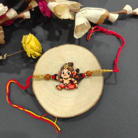 Hanuman Wooden Rakhi – spiritual Rakhi design for Raksha Bandhan