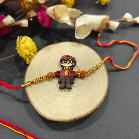 Harry Potter Wooden Rakhi for kids – character-themed Rakhi design