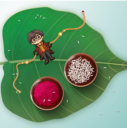 Cartoon Harry Potter Rakhi for brother – handcrafted wooden Rakhi