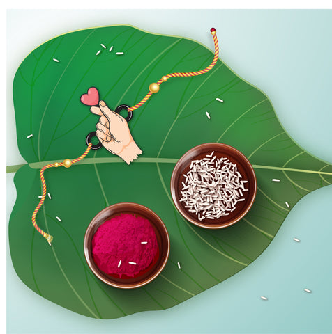Finger Heart Wooden Rakhi