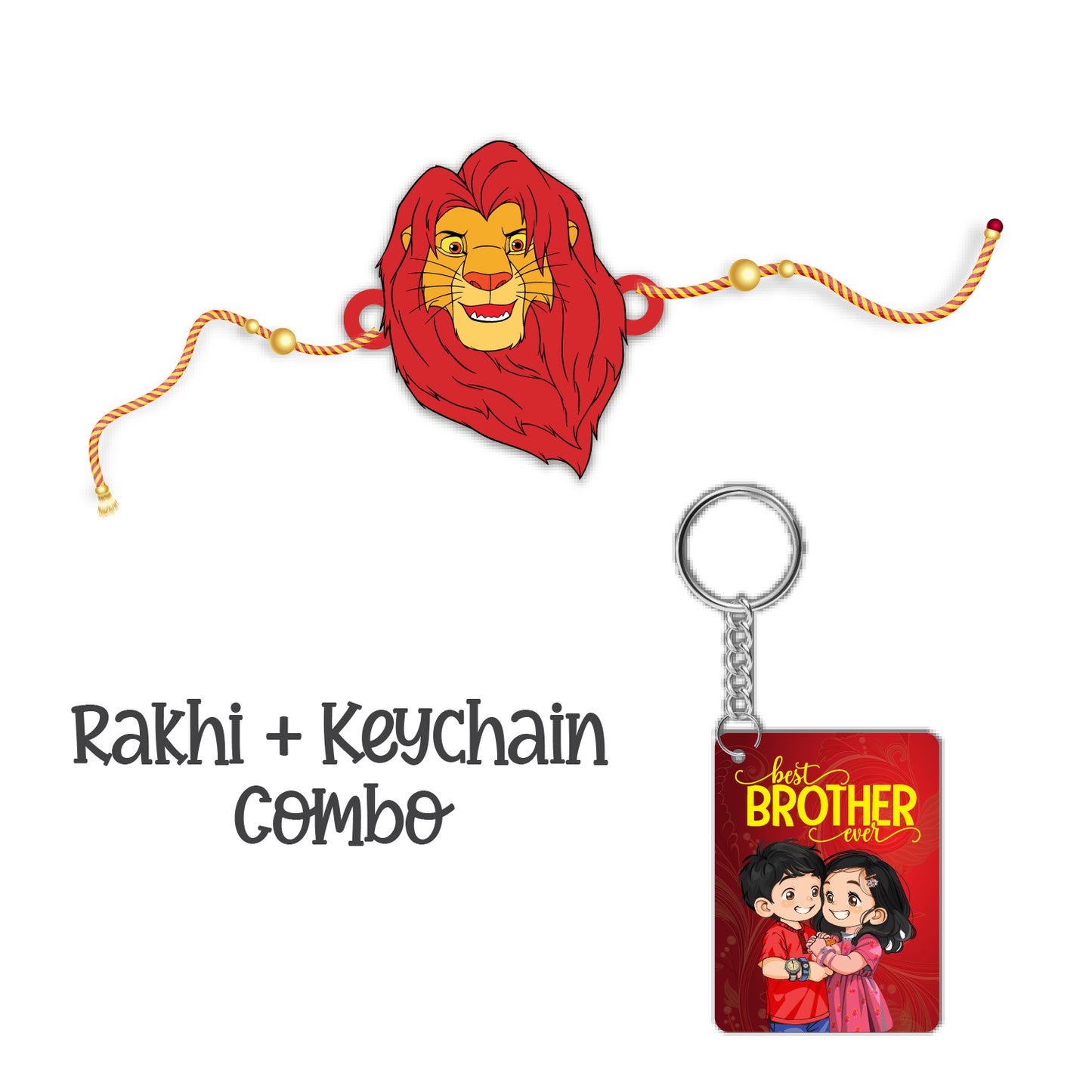 Mufasa Rakhi For Brother with Keychain – Movie Theme Rakhi | Bhai Please