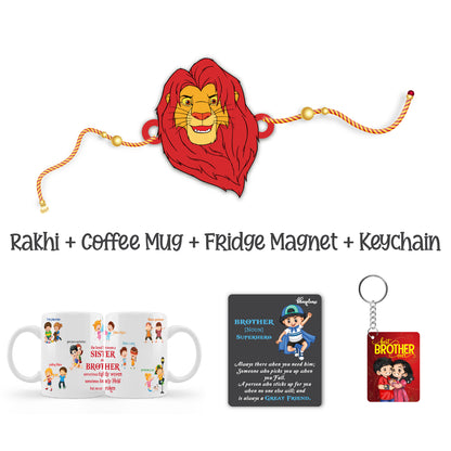 Jungle Lion Rakhi For Brother with Mega Combo